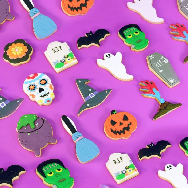 Wykrawaczki Foremki DUŻE Halloween 3szt CZAROWNICA kocioł, miotła, kapelusz PME