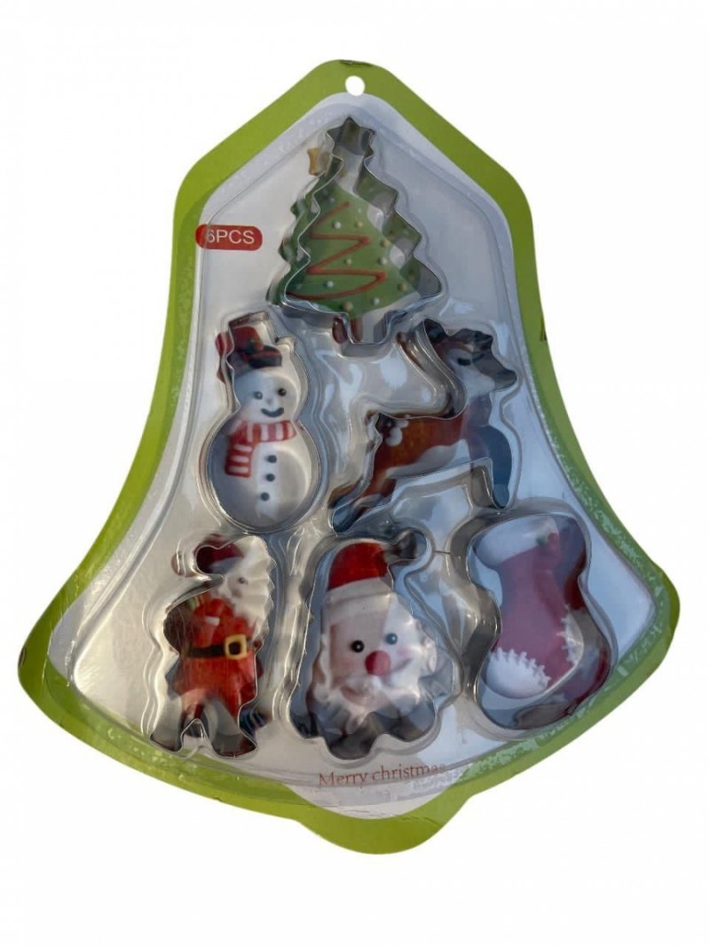 Foremki do pierników Merry Christmas 6 szt – metalowe, świąteczne