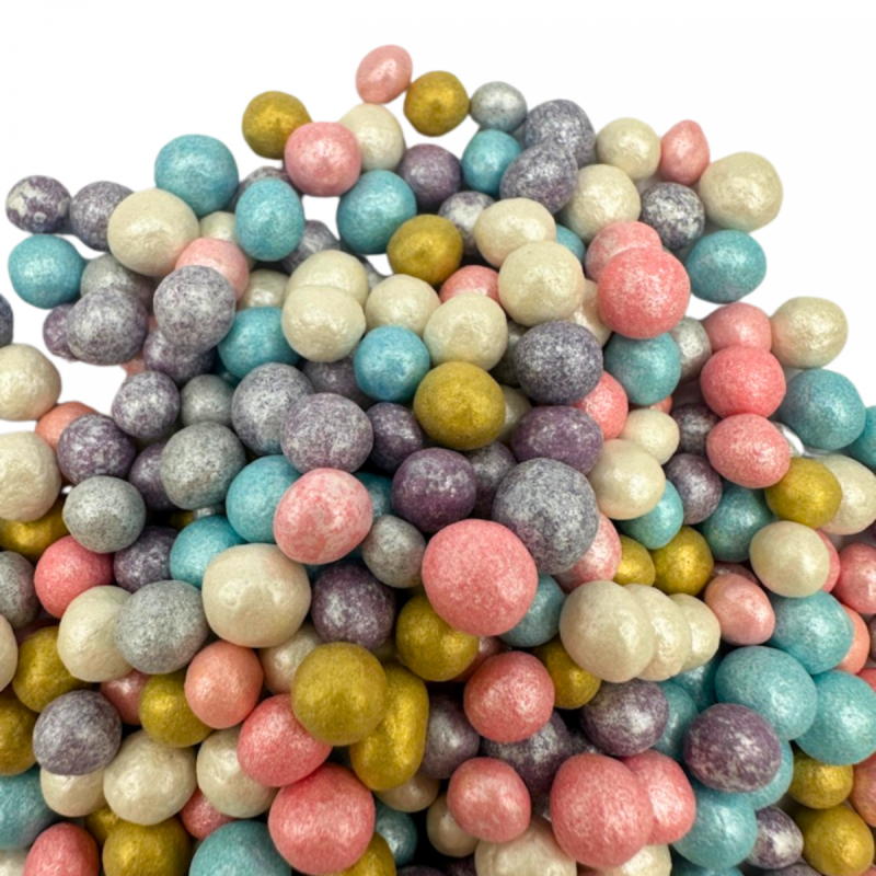 Dekoracyjna Posypka Ryżowa w Polewie Cukrowej – Tęczowy Mix Perełki 50g