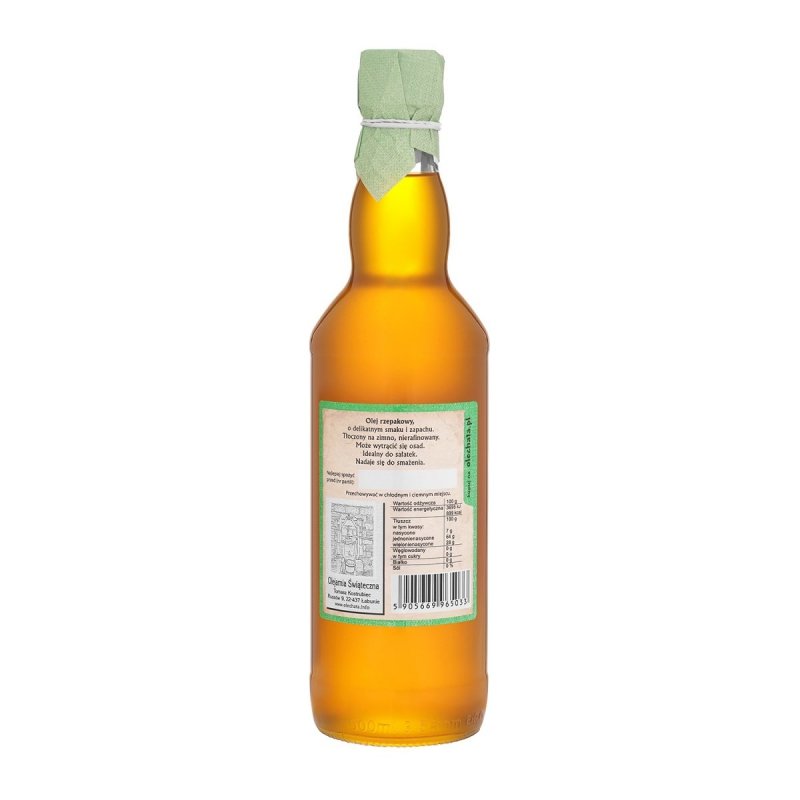 Olej rzepakowy 500 ml Na zdrowie! - tył.