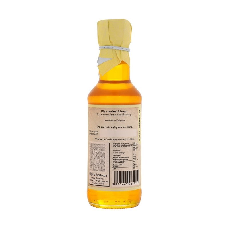 Olej lniany 200 ml Na zdrowie! - tył.