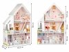 Domek dla lalek drewniany 3 piętra XXL Rezydencja Pudrowa ECOTOYS
