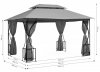 Namiot pawilon ogrodowy altana 3x4m pełne ścianki boczne MultiGarden