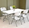 Komplet 4 krzeseł składanych zestaw cateringowy metal HDPE białe ModernHome
