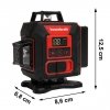 Poziomica laserowa płaszczyznowa zielony laser krzyżowy 360° 4D 16 linii