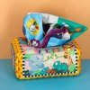 Sorter pudełko z chusteczkami sensoryczne montessori pluszowe cyfry litery