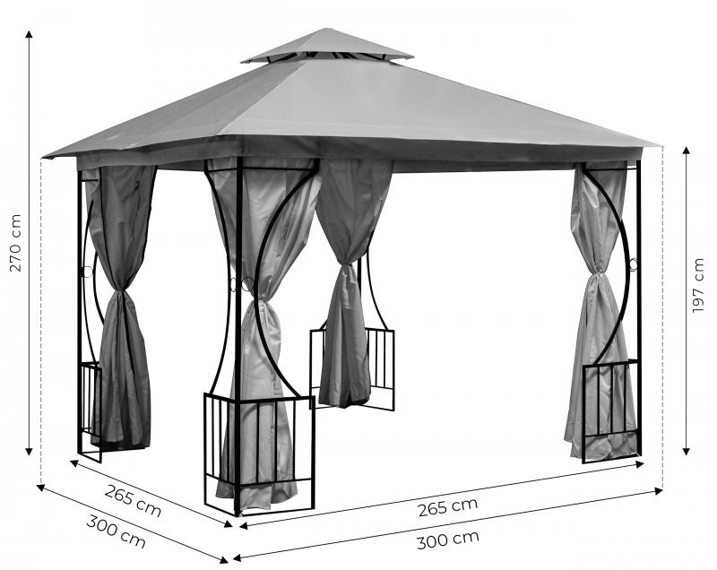 Namiot pawilon ogrodowy 2w1 3x3 m moskitiera i pełne ścianki MultiGarden
