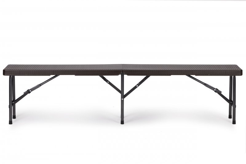 Zestaw cateringowy stół bankietowy 180 cm 2 ławki ratan brąz ModernHome