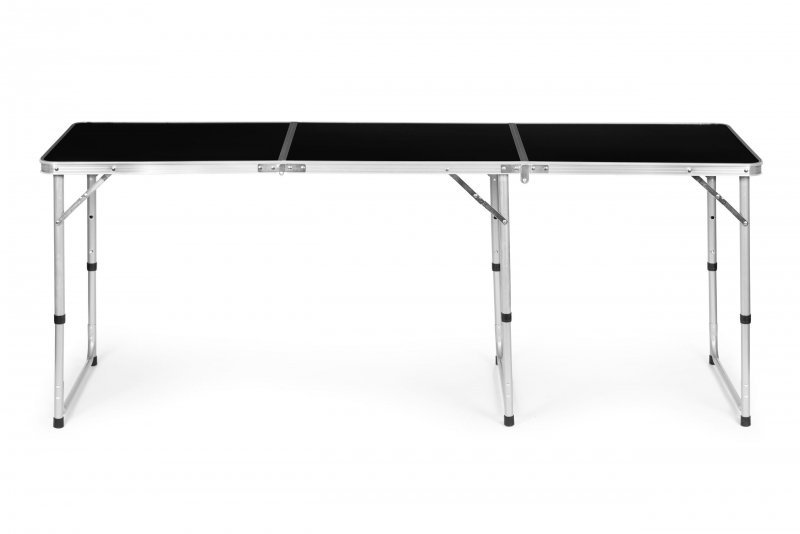 Stolik turystyczny stół składany kemping czarny blat 180x60 cm MultiGarden