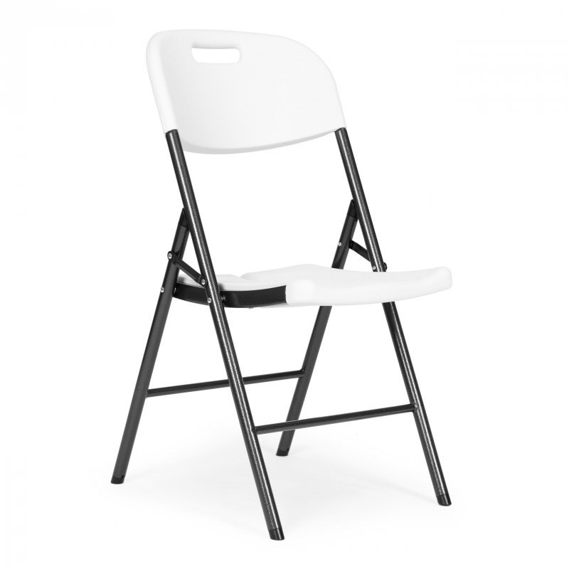 Komplet 4 krzeseł składanych zestaw cateringowy metal HDPE białe ModernHome