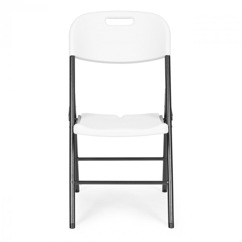 Komplet 4 krzeseł składanych zestaw cateringowy metal HDPE białe ModernHome