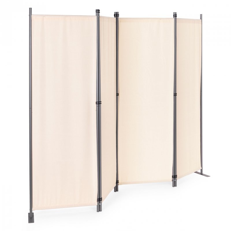Składany parawan ogrodowy pokojowy 4-panelowy 167x216 cm beżowy MultiGarden