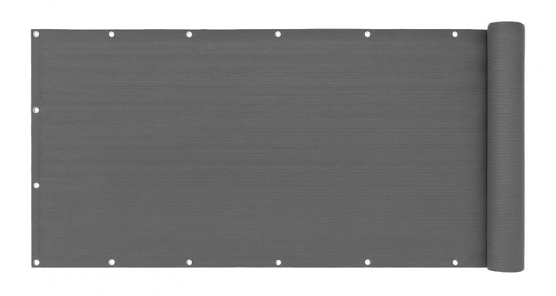 Osłona balkonowa z okuciami 100x700 cm siatka cieniująca + elementy instalacyjne szara MultiGarden