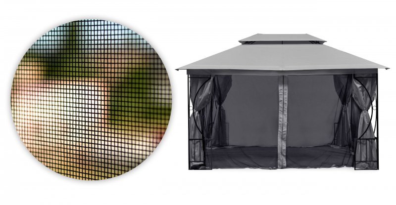 Moskitiera do pawilonu ogrodowego 3x4 m siatka z zamkami błyskawicznymi MultiGarden