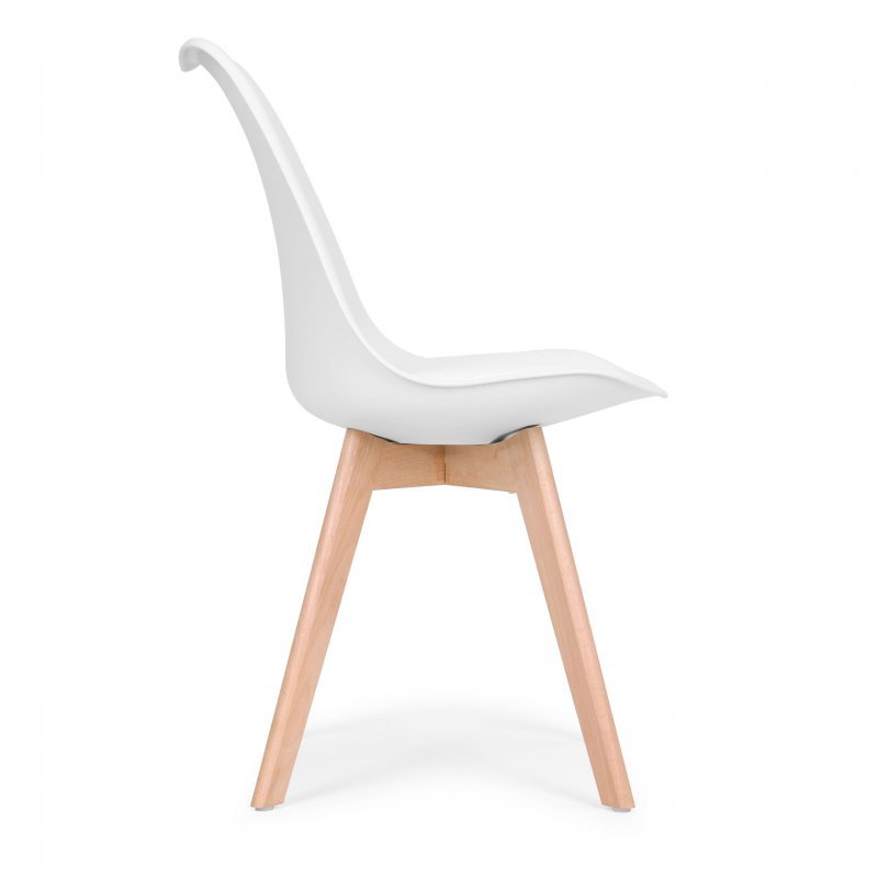 Zestaw 4 krzeseł krzesło  do salonu jadalni z poduszką Białe ModernHome