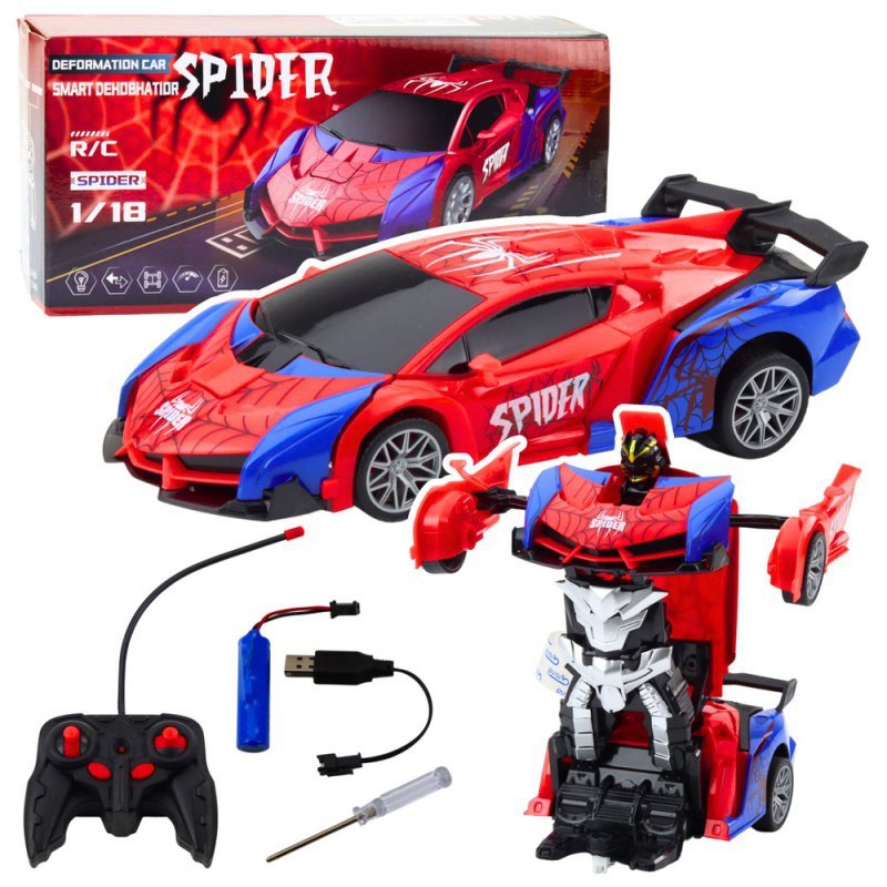 Samochód Robot Spider Pająk Zdalnie Sterowany 2w1 Światła Dźwięki