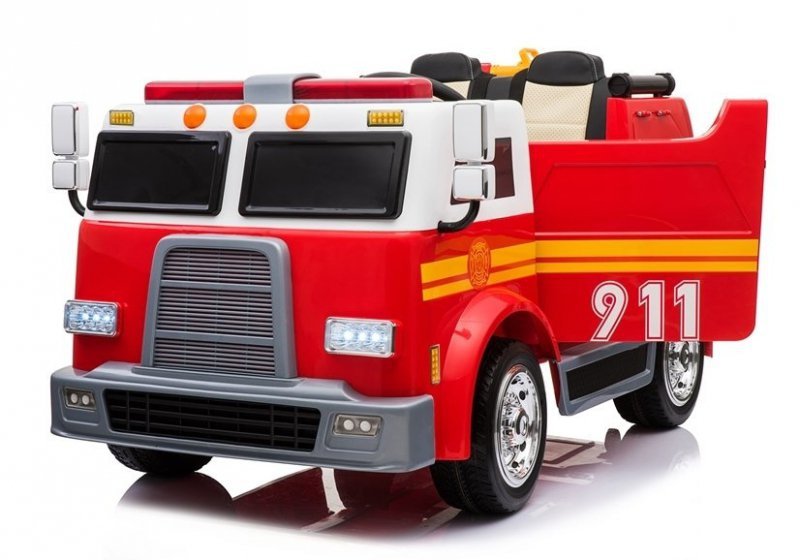 Wóz Strażacki na Akumulator Czerwony Dla Dzieci Pilot LL911