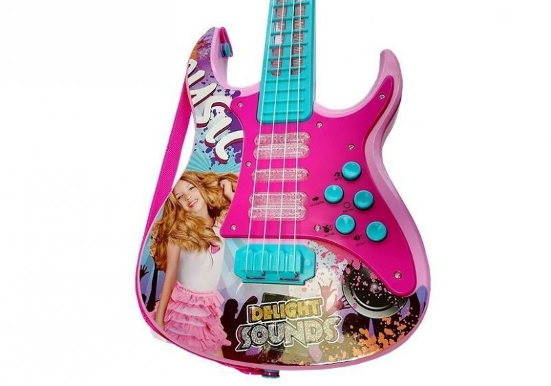 Gitara Z Mikrofonem Zestaw Do Karaoke Światła Dźwięki