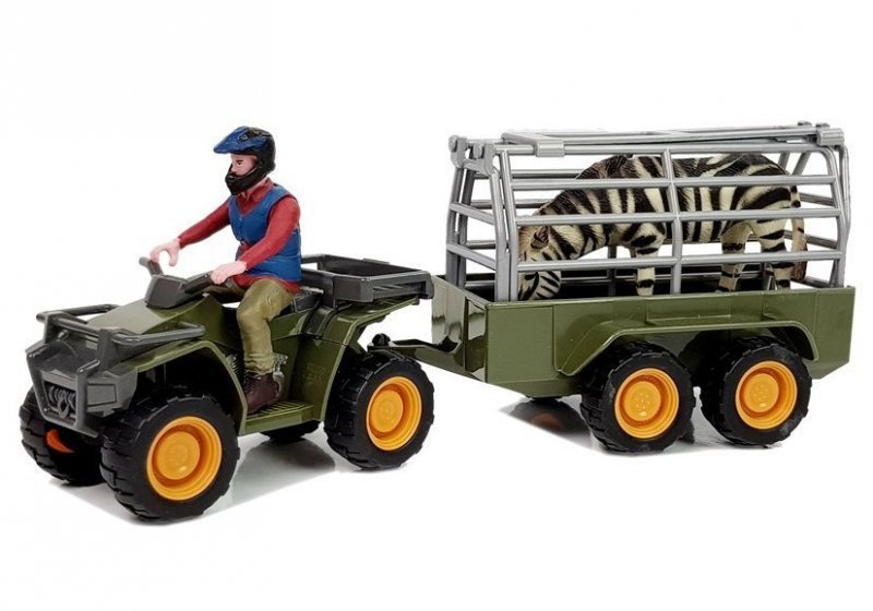 Quad z Przyczepką Transporter  Figurki Zebra
