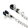 Metallic Silver Collar With Nipple Clamp