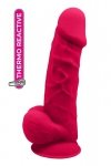REAL LOVE DILDO WITH BALLS 8.5INCH FUCHSIA