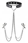 SPORTSHEETS SM AMOR COLLAR WITH NIPPLE JEWELRY