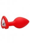 Diamond Heart Butt Plug - Regular - Red