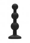 Silicone Beaded Diamond Butt Plug - Black
