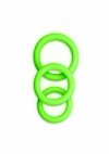 3 pcs Cock Ring Set - Glow in the Dark - Neon Green