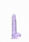 6 / 15 cm Realistic Dildo With Balls - Purple
