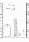 6 / 15 cm Realistic Dildo With Balls - Transparent