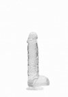 6 / 15 cm Realistic Dildo With Balls - Transparent