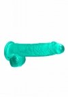 6 / 15 cm Realistic Dildo With Balls - Turquoise