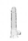 8 / 20 cm Realistic Dildo With Balls - Transparent
