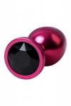 Red anal plug TOYFA Metal with black gem