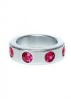 Pierścień-Metal Cock Ring with Pink Diamonds Medium