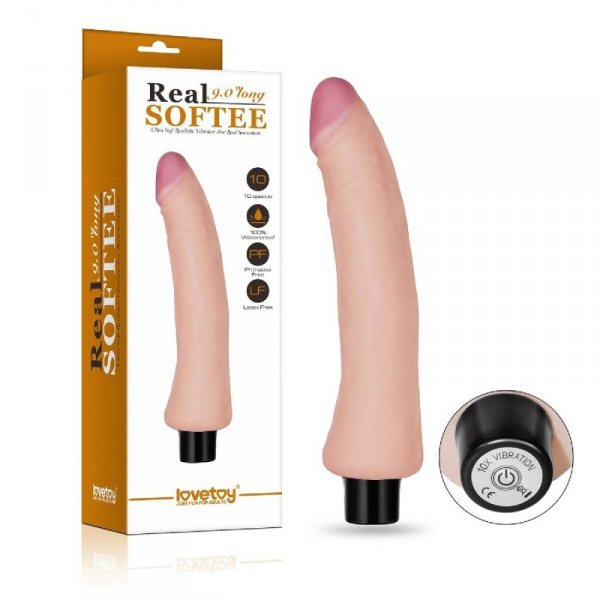 9&quot;&quot; REAL SOFTEE Vibrating Dildo