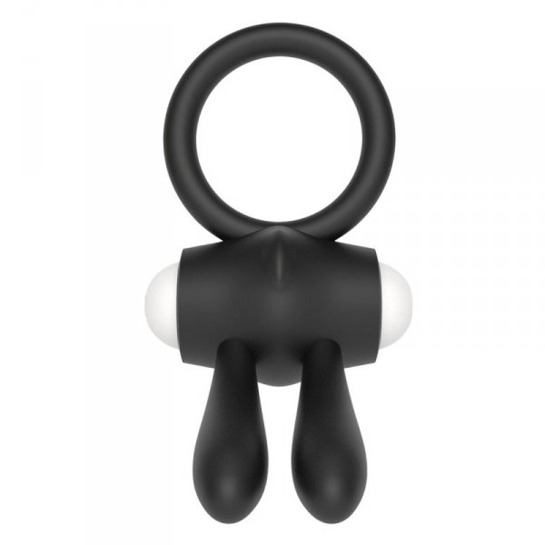 Power Clit Silicone Cockring Black