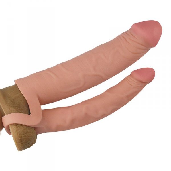 Add 2&quot;&quot; Pleasure X Tender Double Penis Sleeve