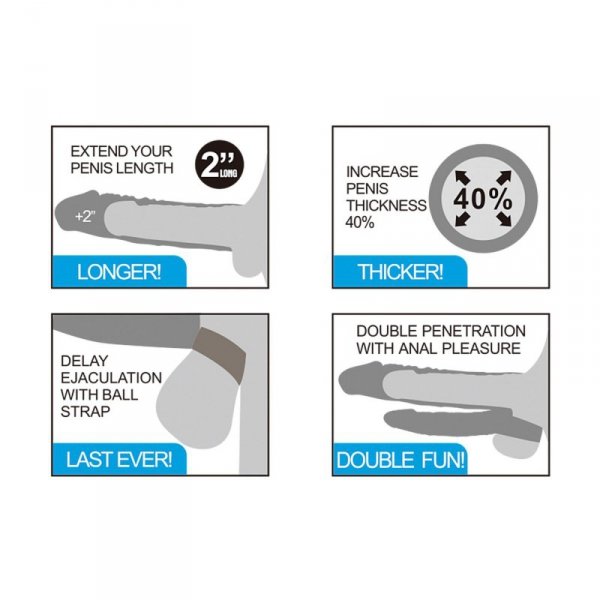 Add 2&quot;&quot; Pleasure X Tender Double Penis Sleeve