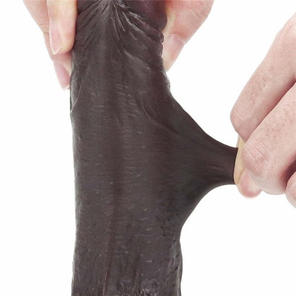 7&#039;&#039; Sliding Skin Dual Layer Dong - Black