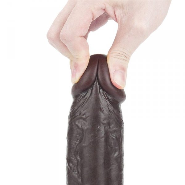 9.0&#039;&#039; Sliding Skin Dual Layer Dong - Black