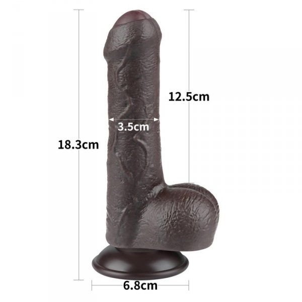 7&#039;&#039; Sliding Skin Dual Layer Dong Black