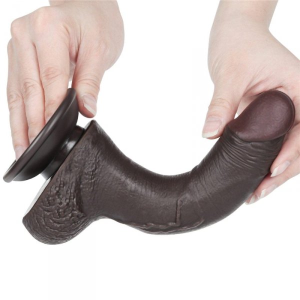 7.5&#039;&#039; Sliding Skin Dual Layer Dong Black