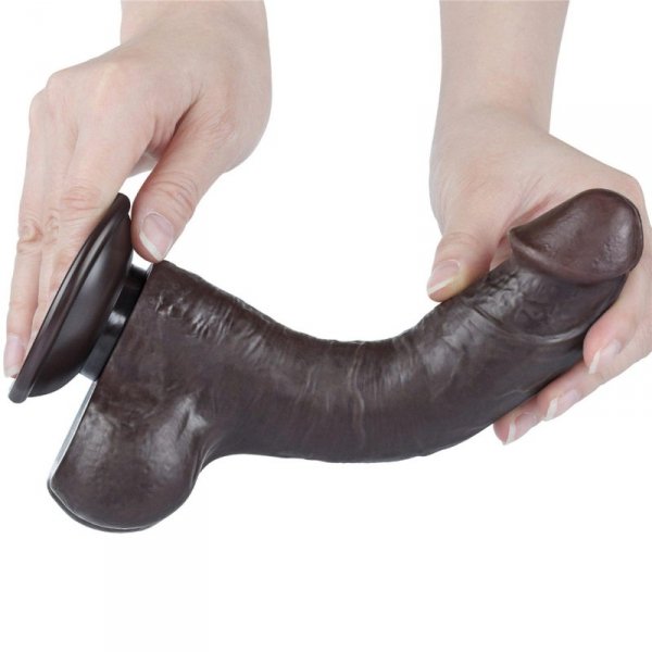 8&#039;&#039; Sliding Skin Dual Layer Dong Black