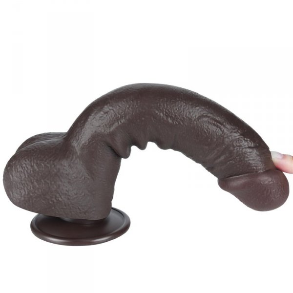 9.5&#039;&#039; Sliding Skin Dual Layer Dong Black
