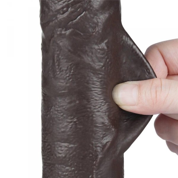 9.5&#039;&#039; Sliding Skin Dual Layer Dong Black