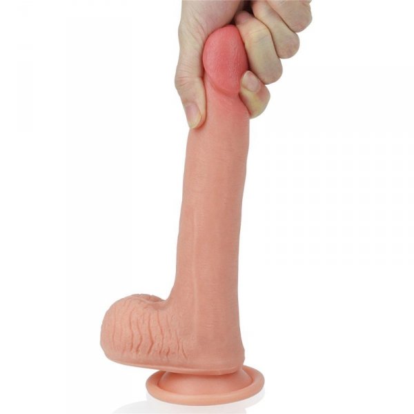 8&#039;&#039; Dual layered Platinum Silicone Cock