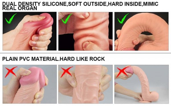 12&quot;&quot; Dual Layered Platinum Silicone Cock