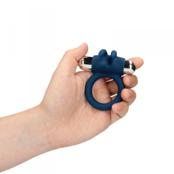 Vibrating Rabbit Cock Ring - Baltic Blue